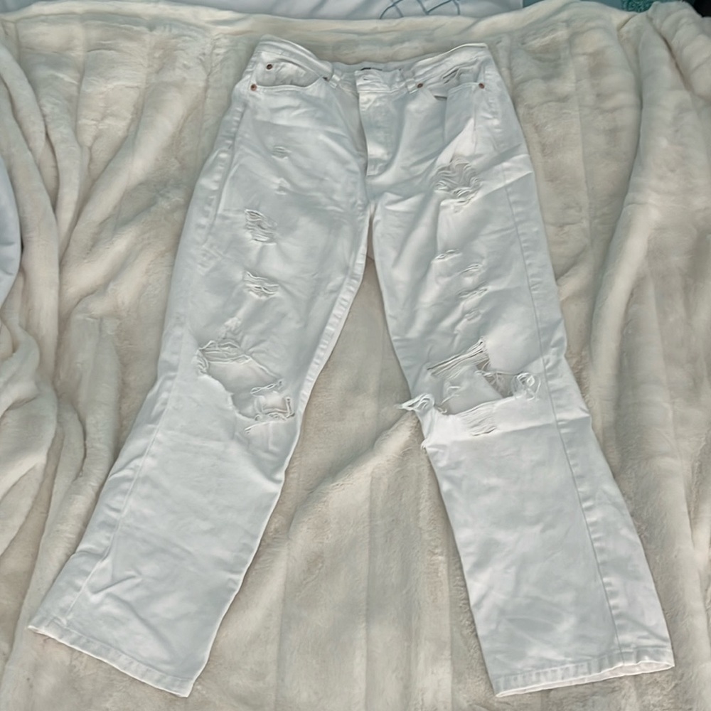 Garage white straight jeans